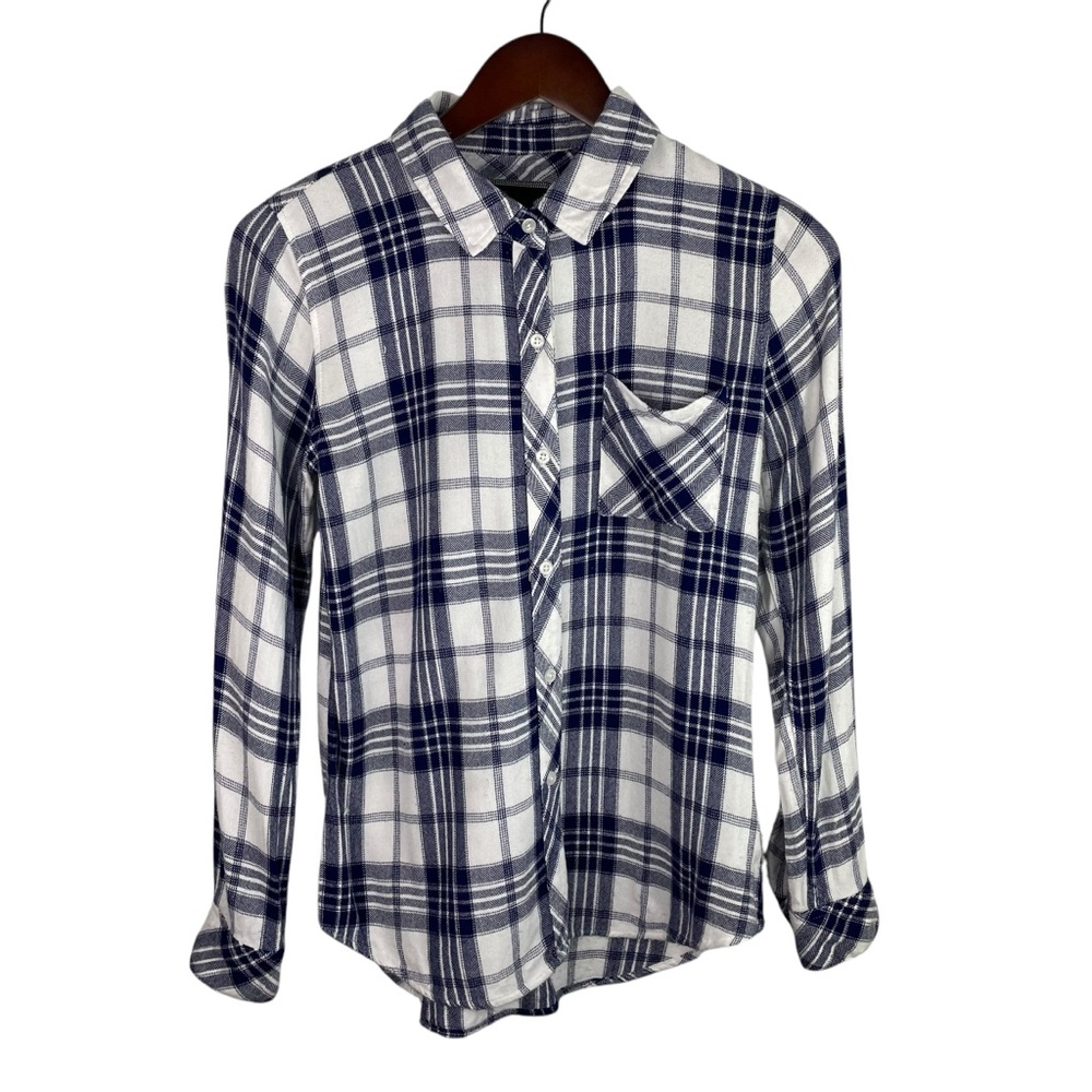 Rails | Hunter White Blue Plaid Button Long Sleeve Shirt